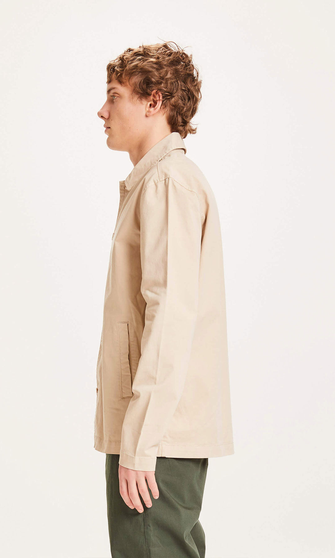 Pine Organic Poplin Overshirt Light Feather - KNOWLEDGE COTTON APPAREL