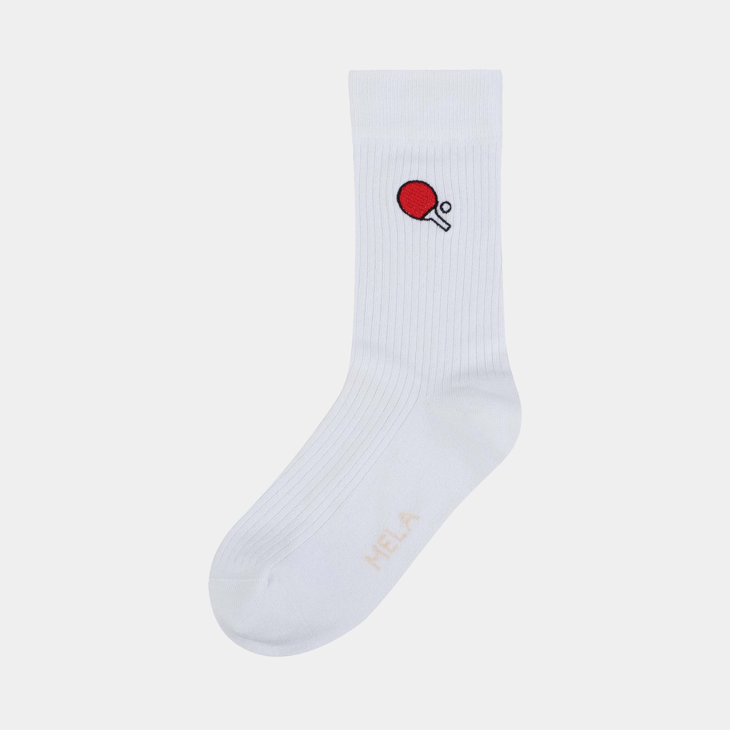 1-pack Ribbed Socks Embroidery Pingpong