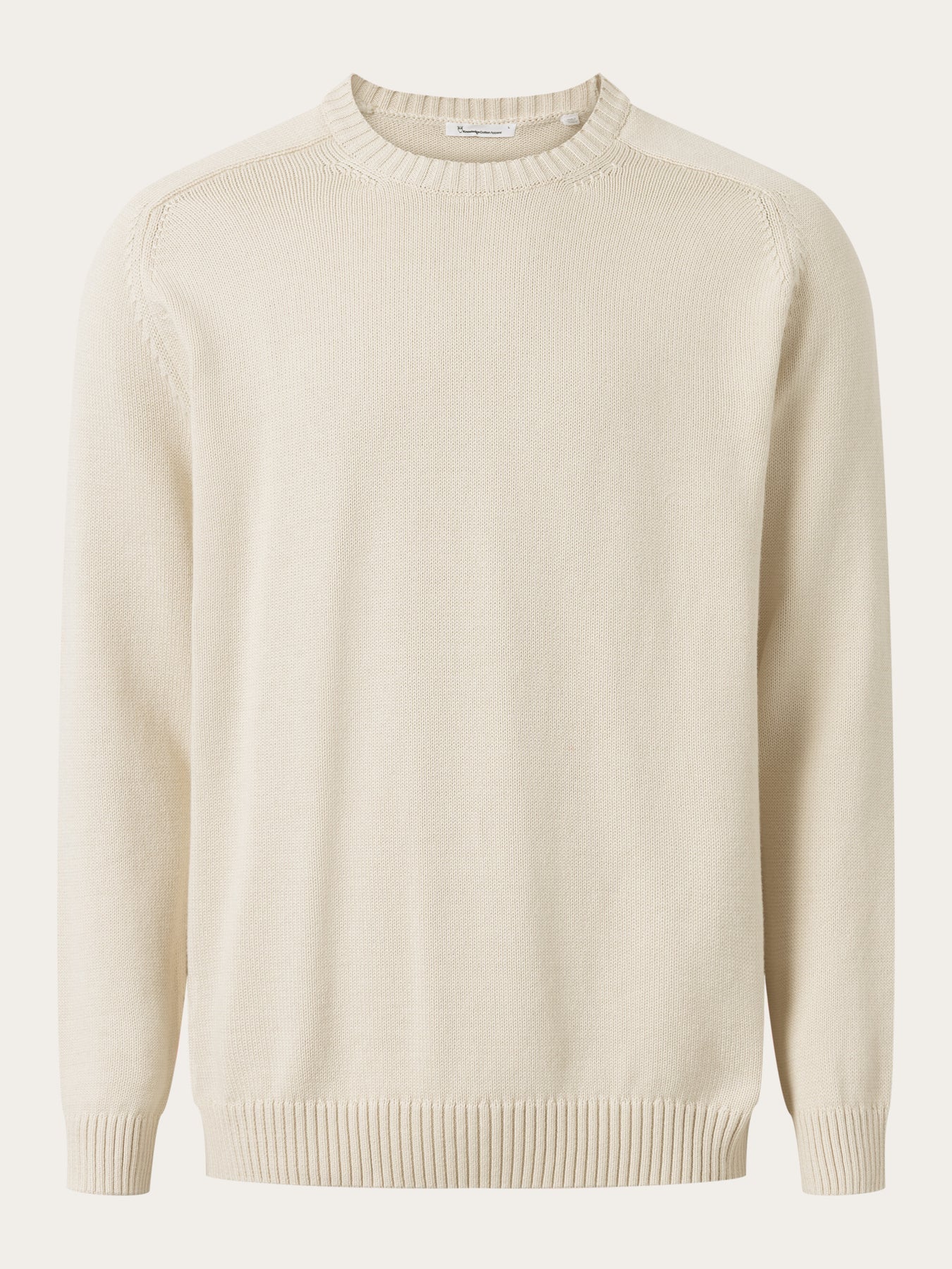 Plain Knitted Crew Neck Sweater Feather Gray