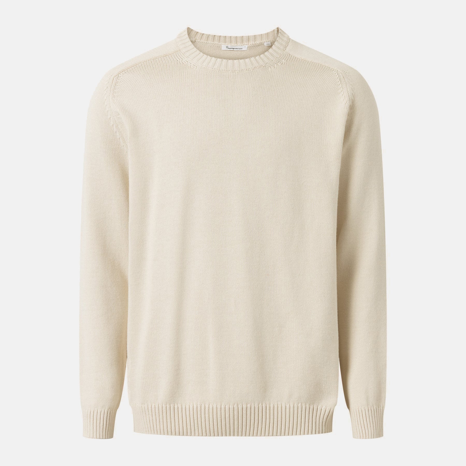 Plain Knitted Crew Neck Sweater Feather Gray