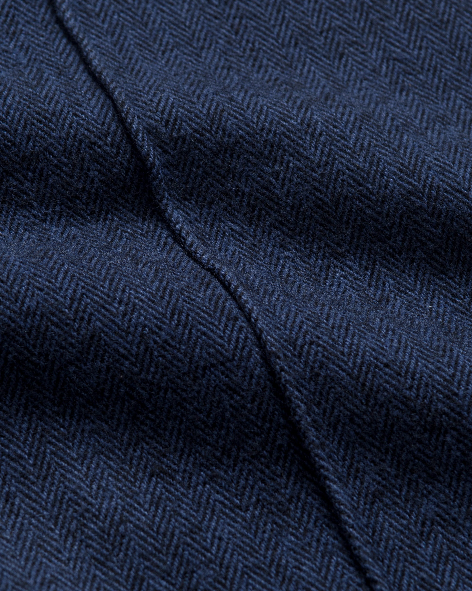 Pleated Wide Pant Herringbone Blue