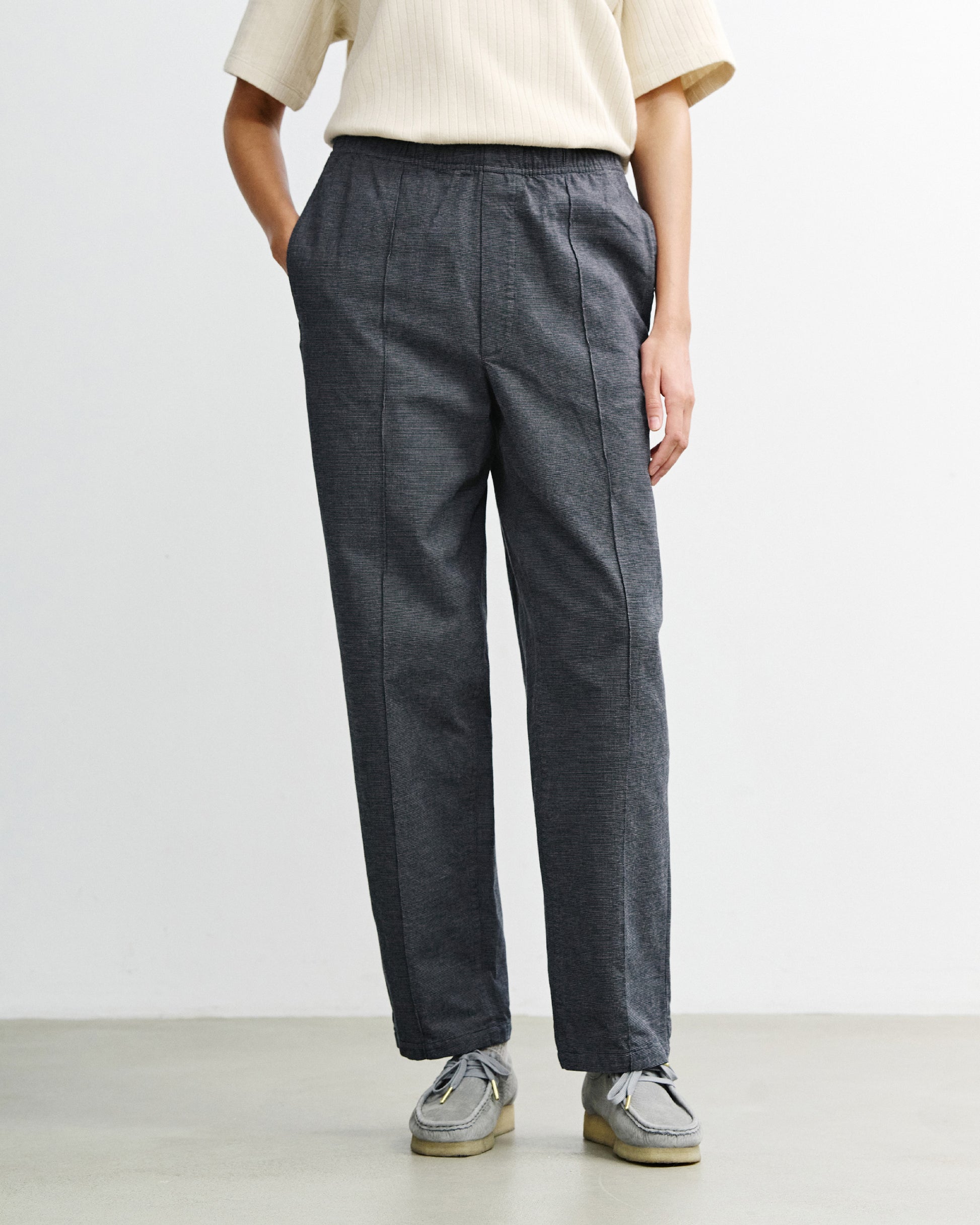 Pleated Wide Pant Spotted Black