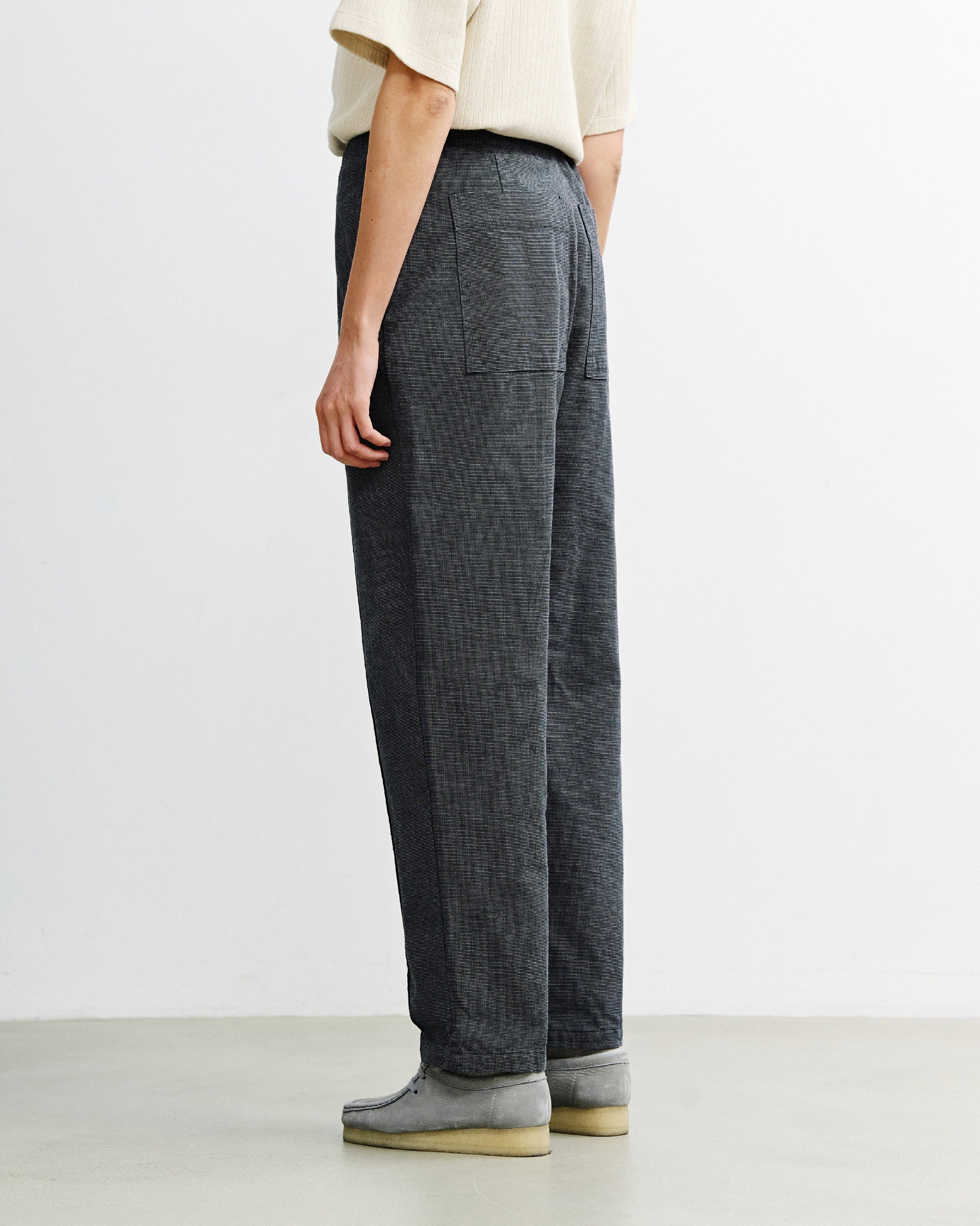 Pleated Wide Pant Spotted Black
