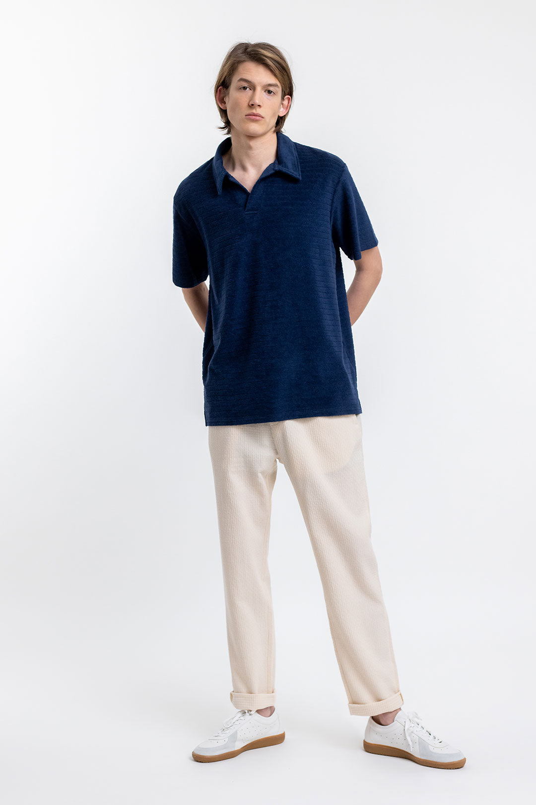 Terry Organic Cotton Polo Navy - ROTHOLZ