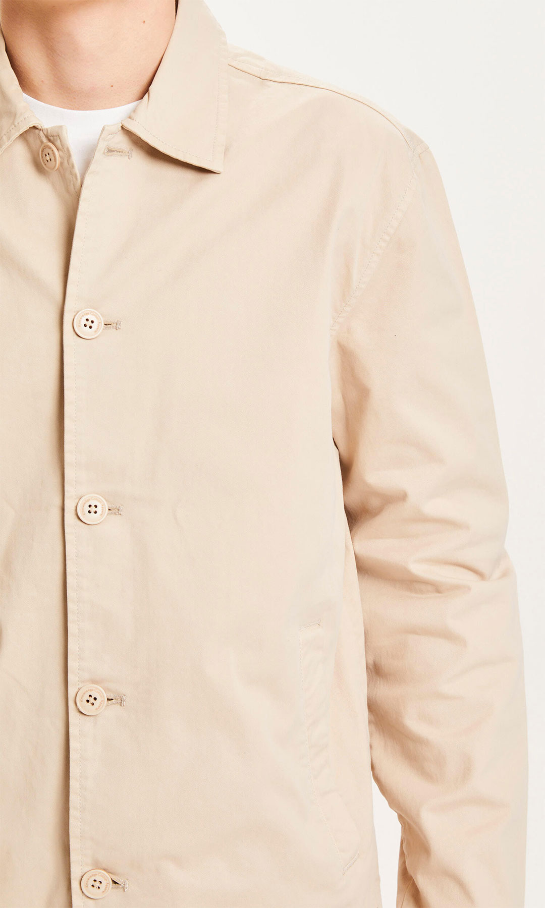 Pine Organic Poplin Overshirt Light Feather - KNOWLEDGE COTTON APPAREL