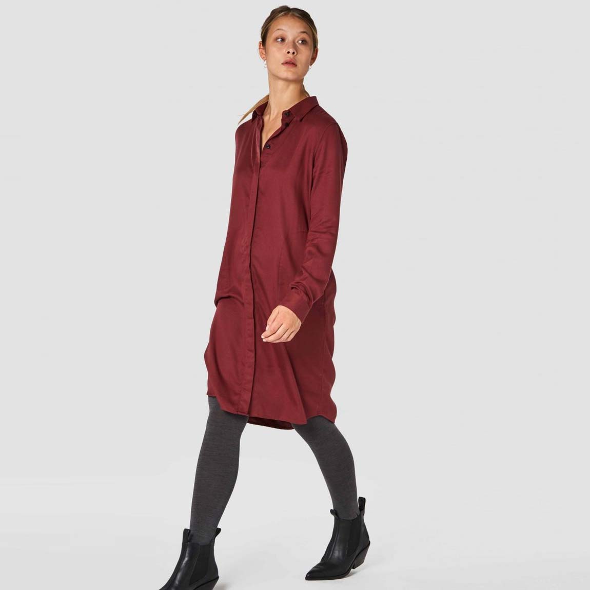 klänning röd tencel priscilla