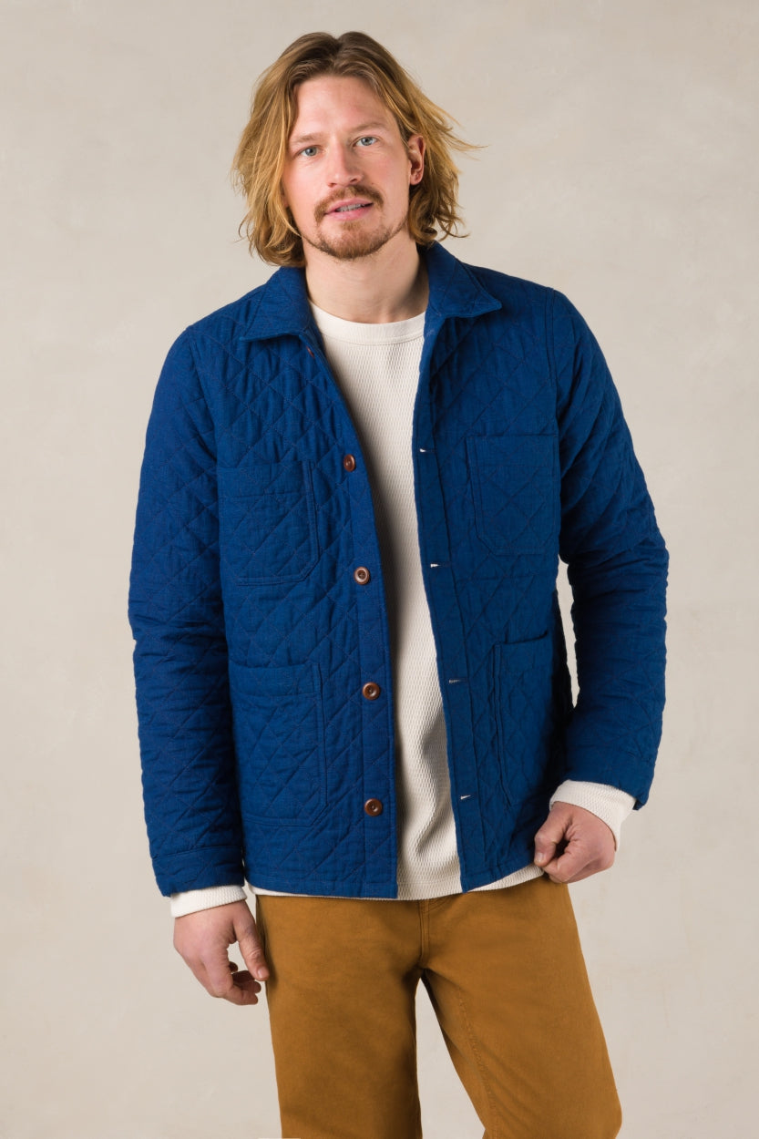 Duncan Quilted Jacket Solid Indigo - KINGS OF INDIGO