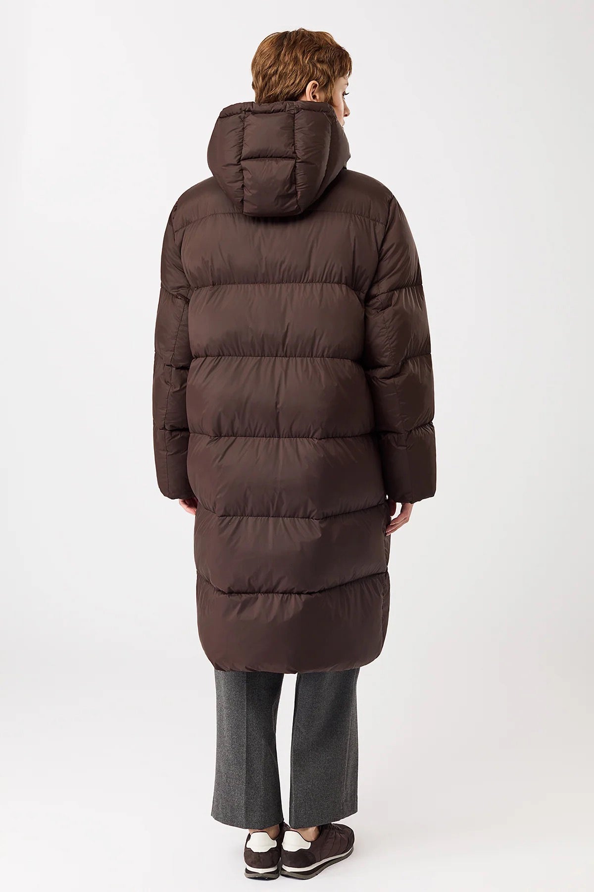Coat Quilted Lightweight Puffer Eco Down Coffee