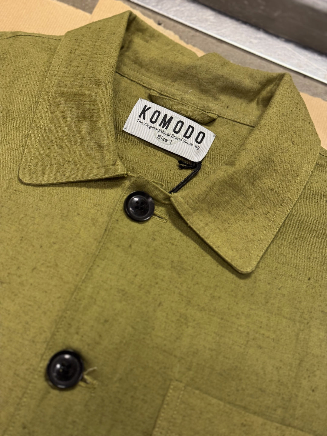 Railway Handwoven Hemp Blend Jacket Olive Green