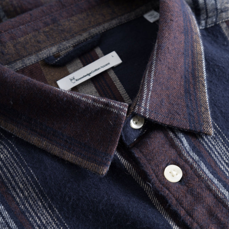 Loose Fit Double Layer Flanell Multi Stripe - KNOWLEDGE COTTON APPAREL