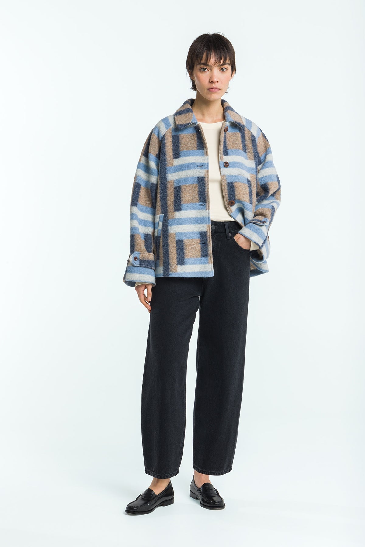 Reizei Wool Jacket Square Jacquard - KINGS OF INDIGO