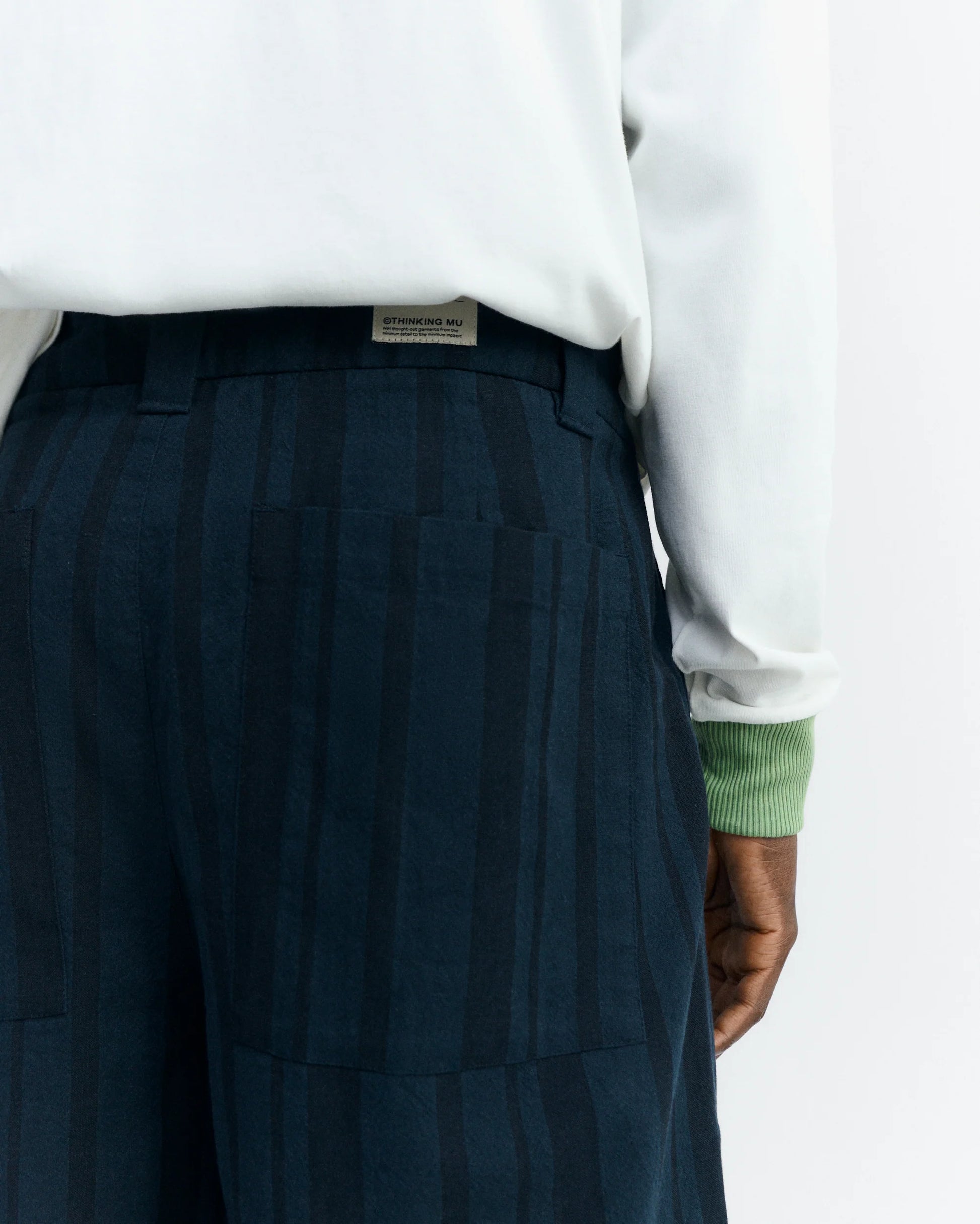 Marc Navy Dappled Stripes Pants