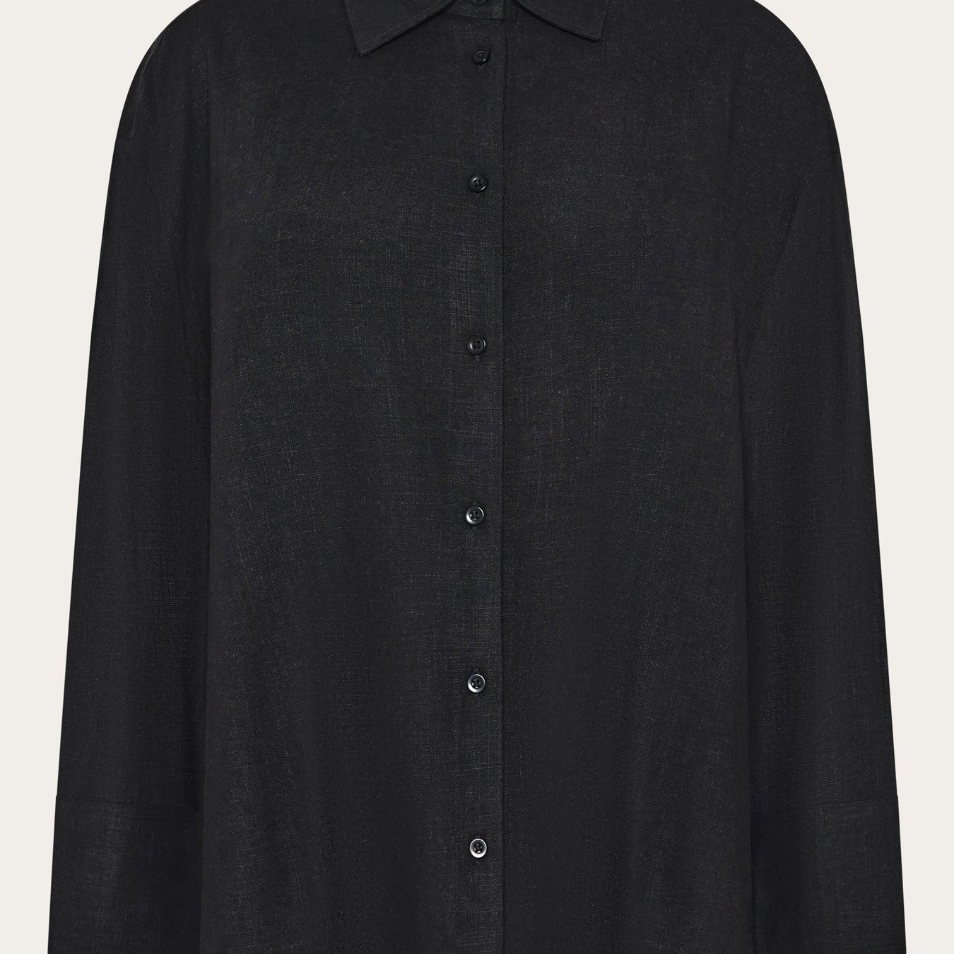 Linen & EcoVero Mix Relaxed Shirt Black