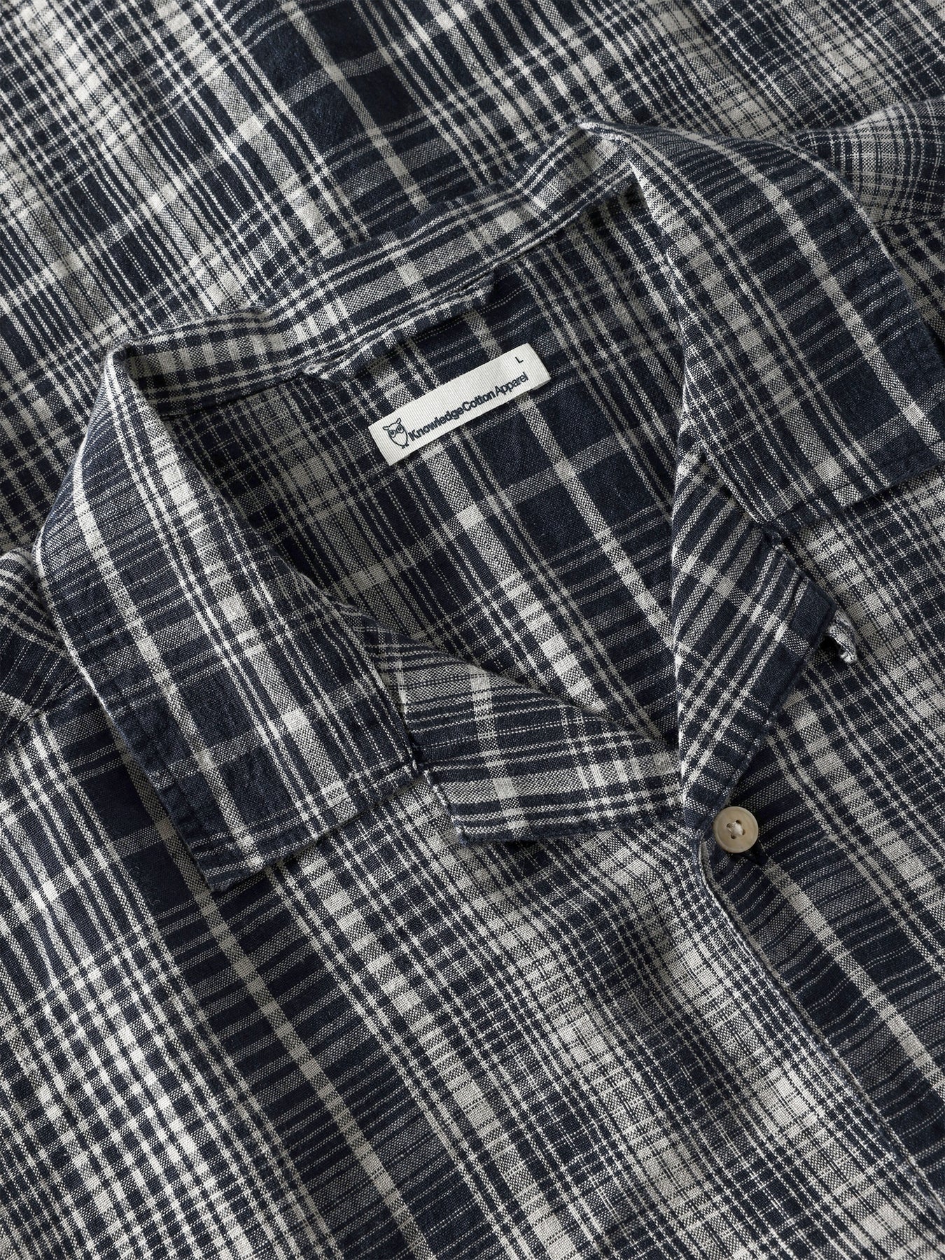 Relaxed Linen Short Sleeve Shirt Navy