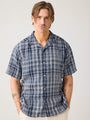 Relaxed Linen Short Sleeve Shirt Navy