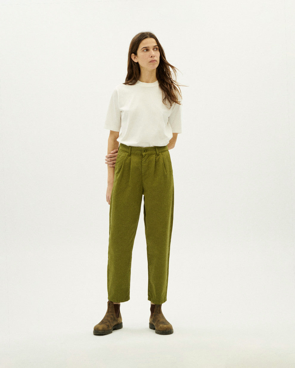 Rina Pants Forest Green - THINKING MU