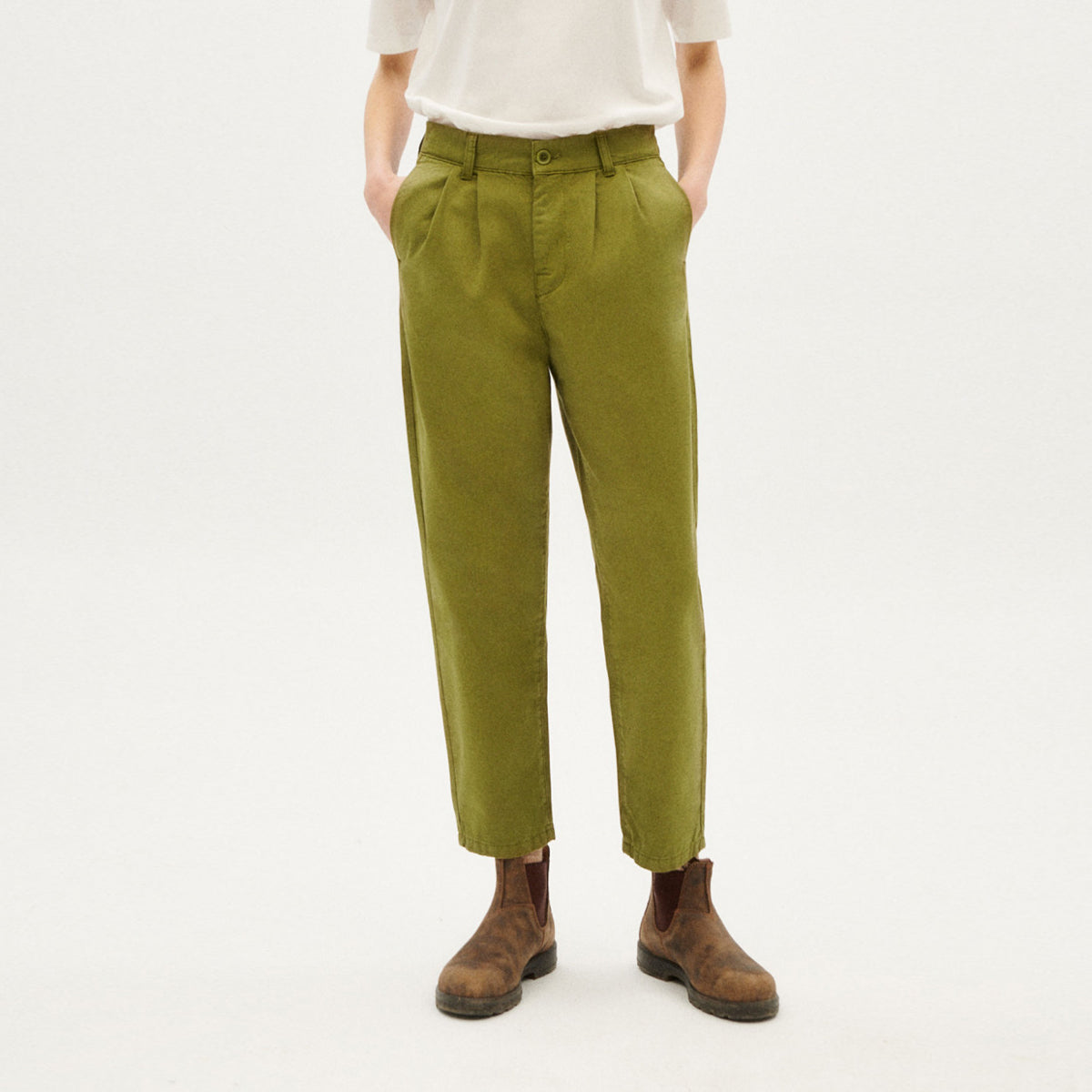 Rina Pants Forest Green - THINKING MU