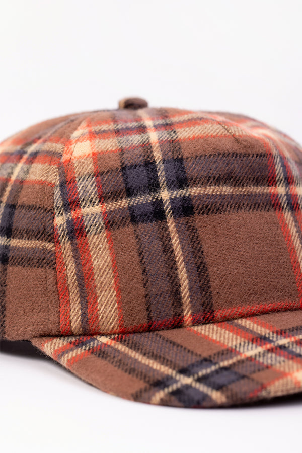 Flannel Floppy Cap Red/Brown Check - ROTHOLZ