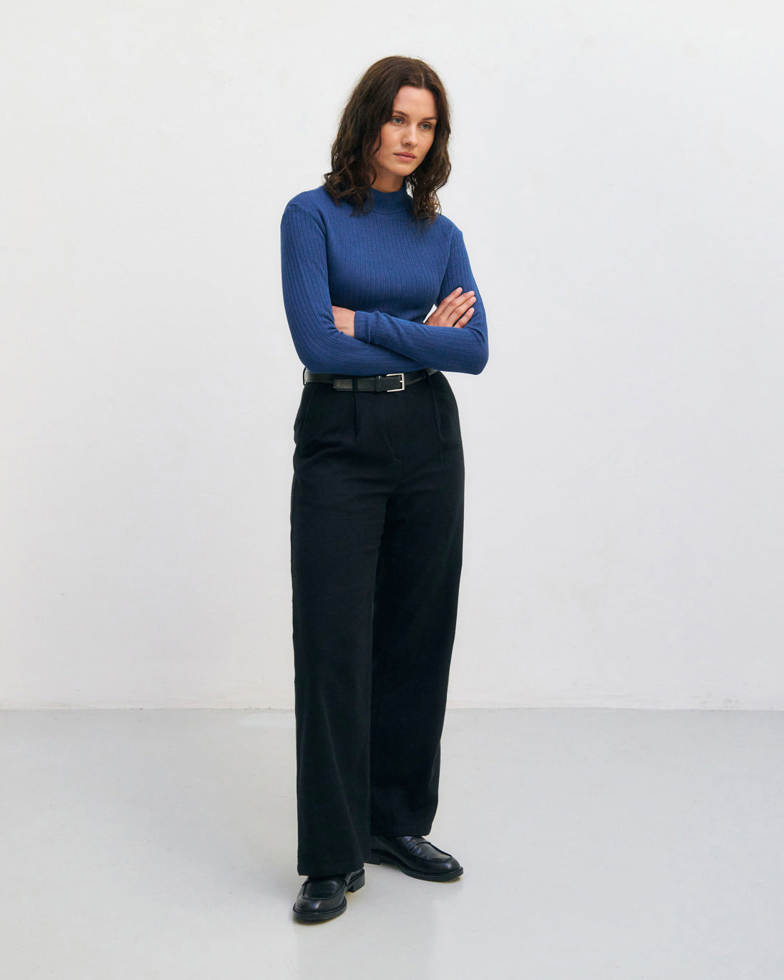 Heavy Ribbed Longsleeve Mockneck Royal Blue