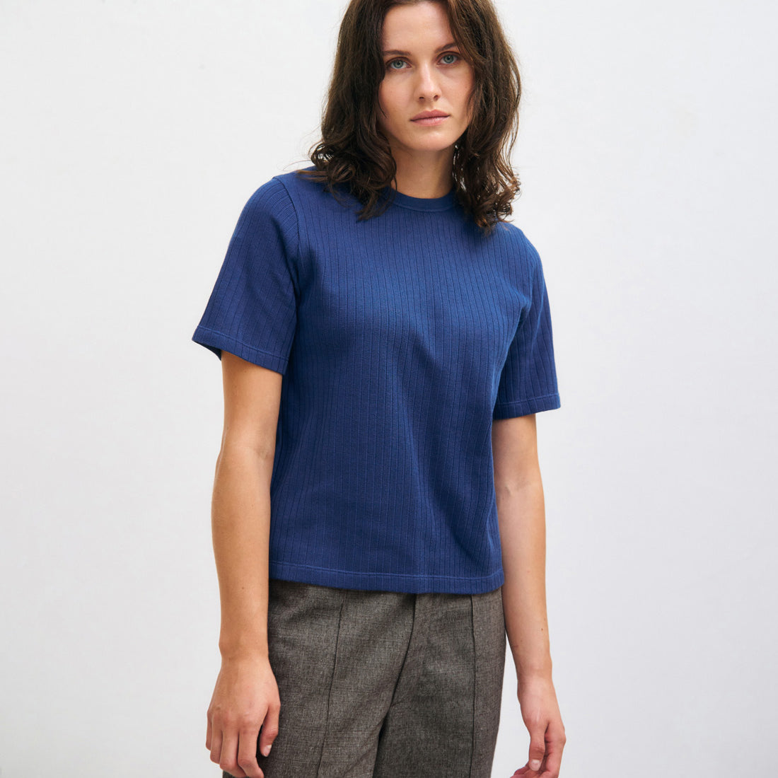 Heavy Ribbed T-shirt Royal Blue