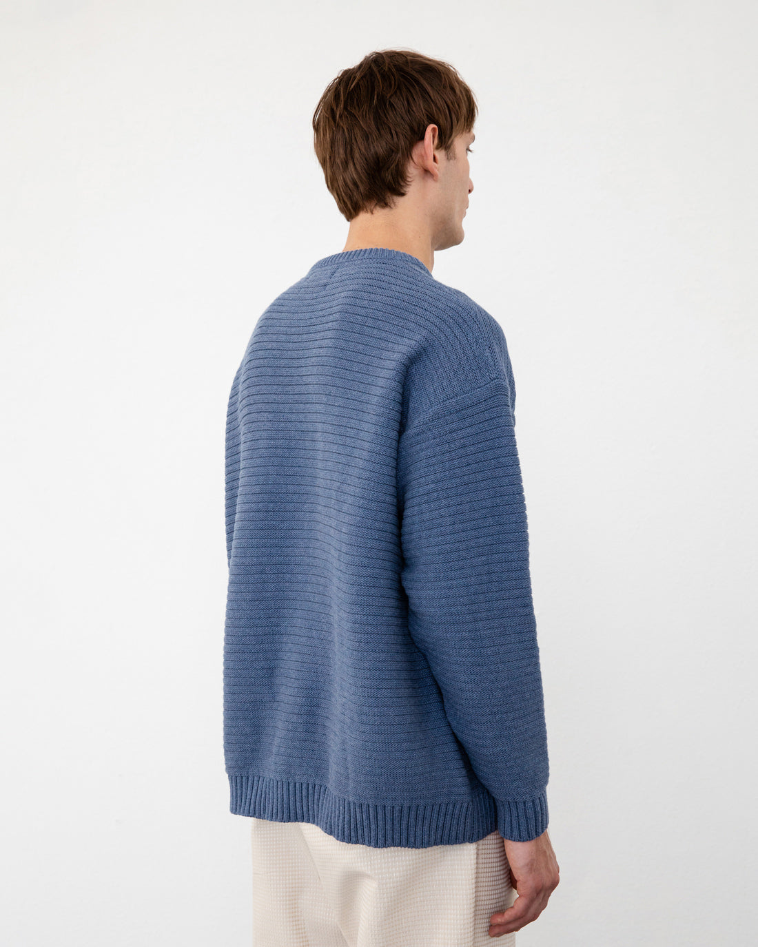 Loose Knit Sweatshirt Denim Blue