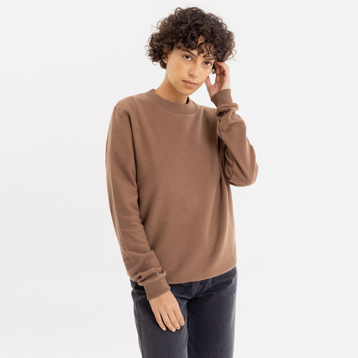 Sweatshirt Big Collar Chestnut - ROTHOLZ