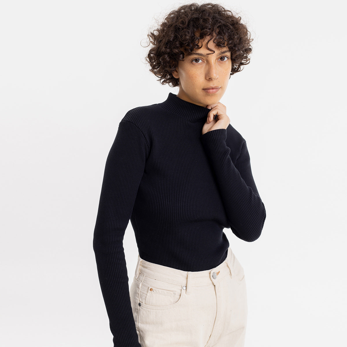 Mock Neck Longsleeve Black - ROTHOLZ