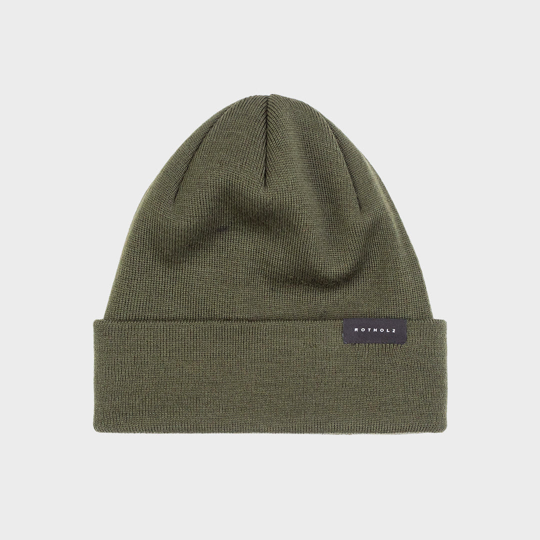 Merino Classic Fine Knit Beanie Olive - ROTHOLZ