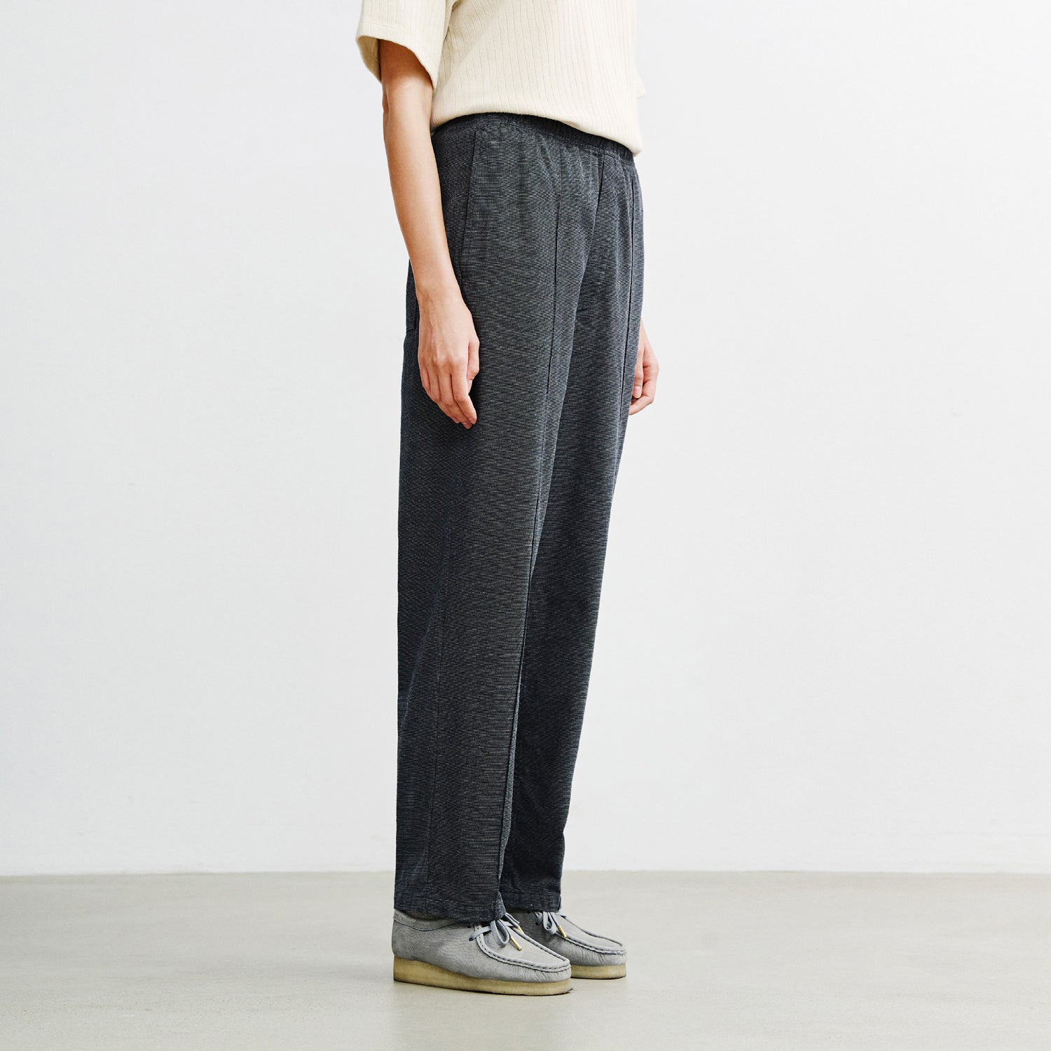 Pleated Wide Pant Spotted Black