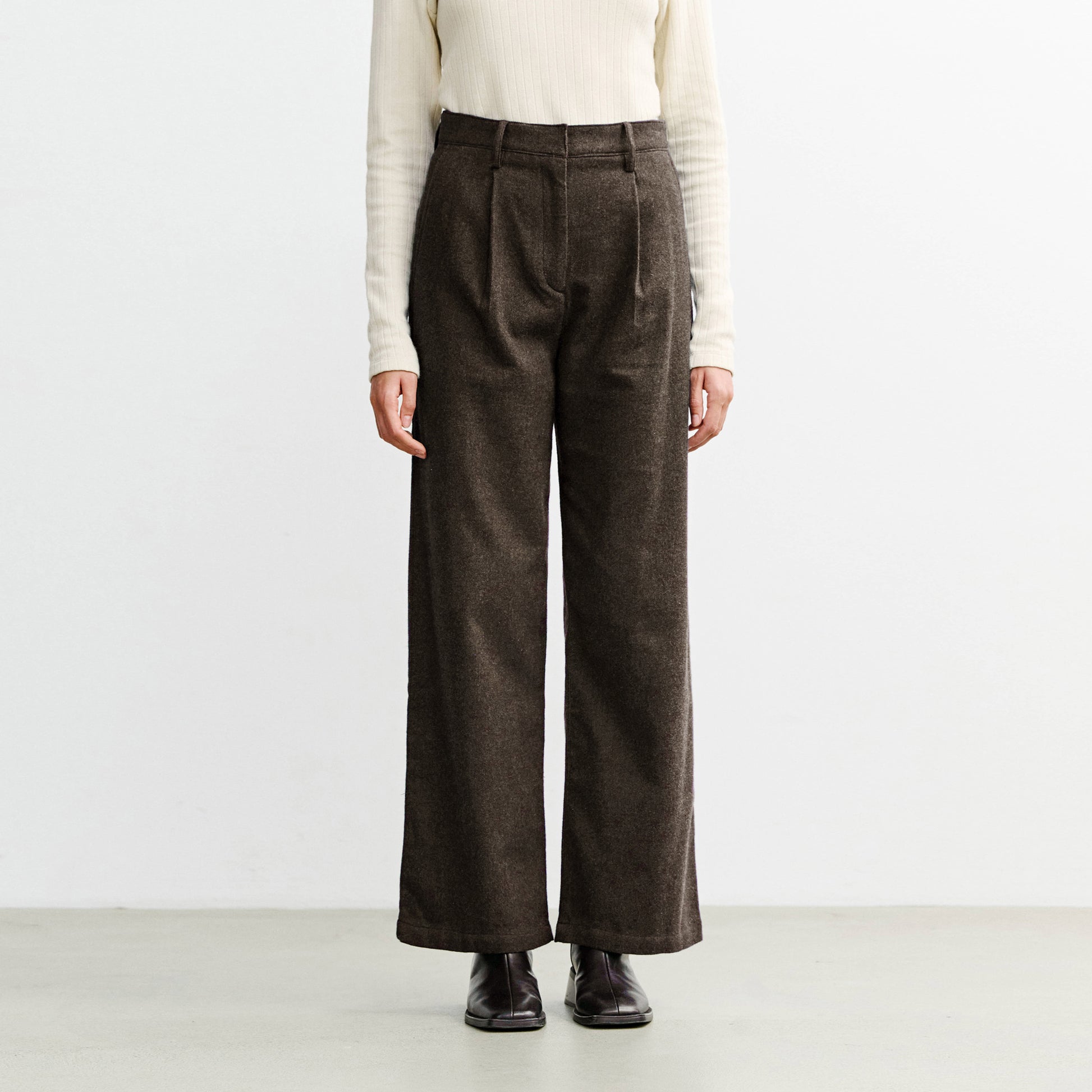Flannel Pantalone Organic Black Brown