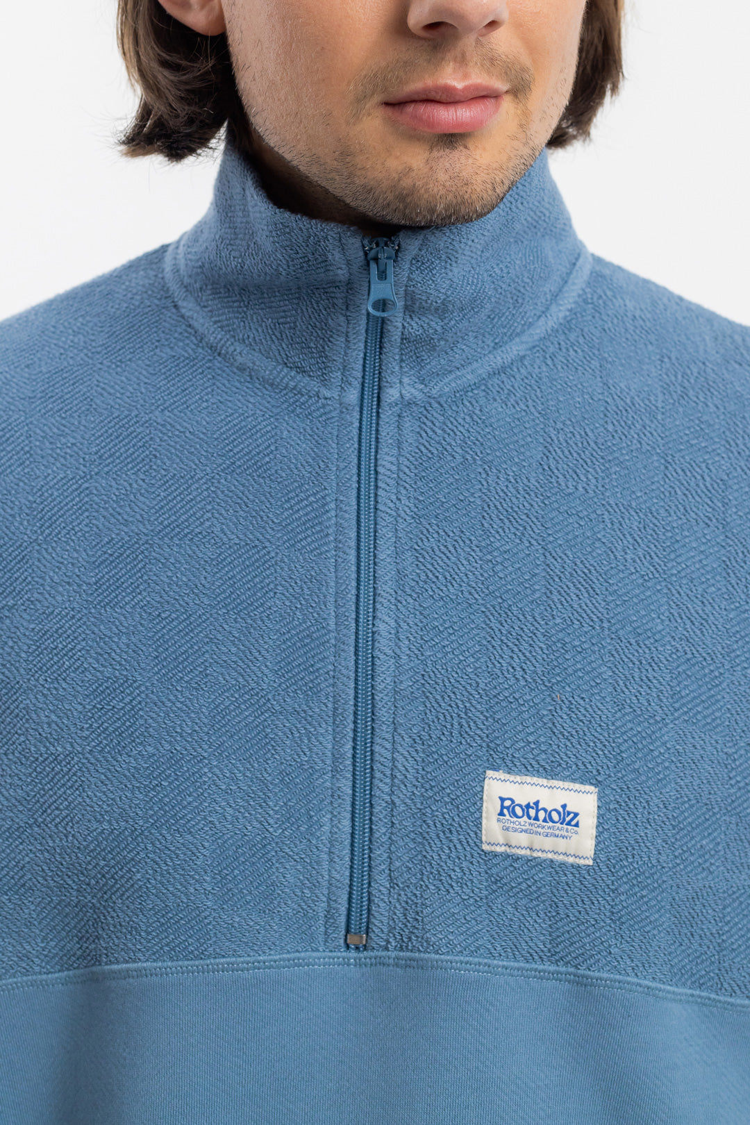 Divided Sweatshirt Stone Blue - ROTHOLZ