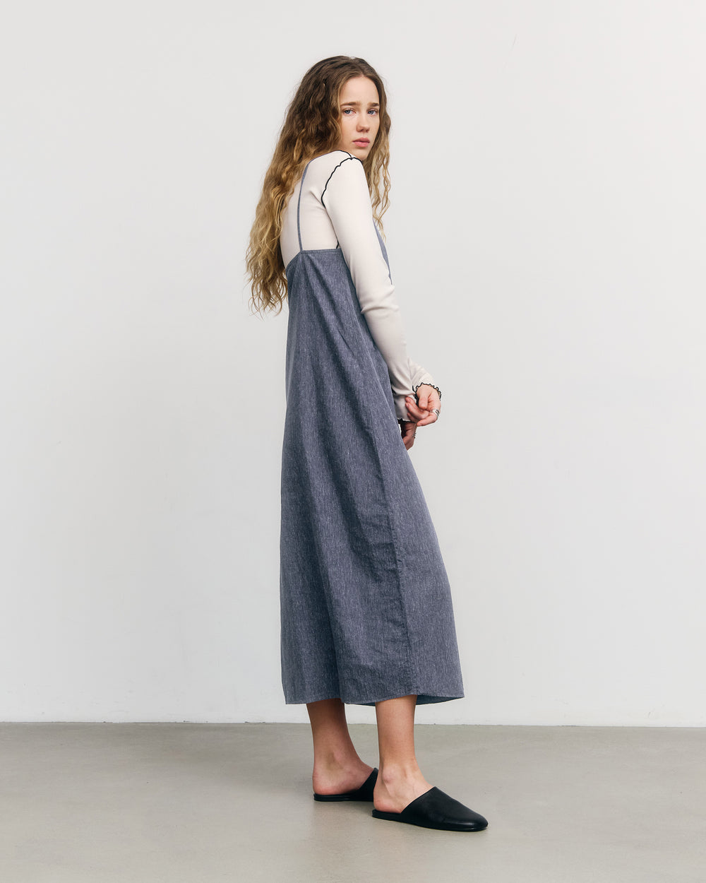 Easy Dress Speckled Navy Organic Cotton