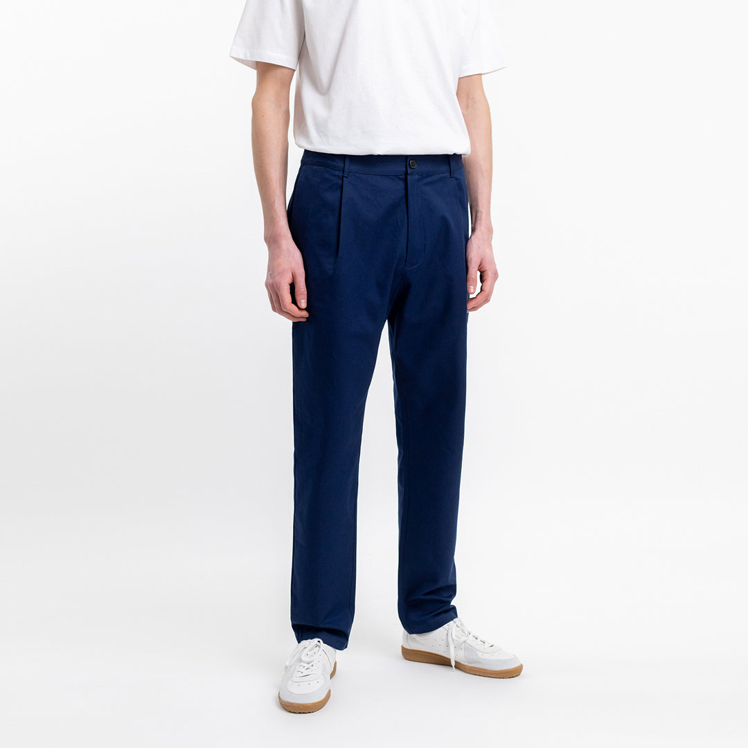 Manchesterbyxor Wide Fit Organic Deep Navy - ROTHOLZ