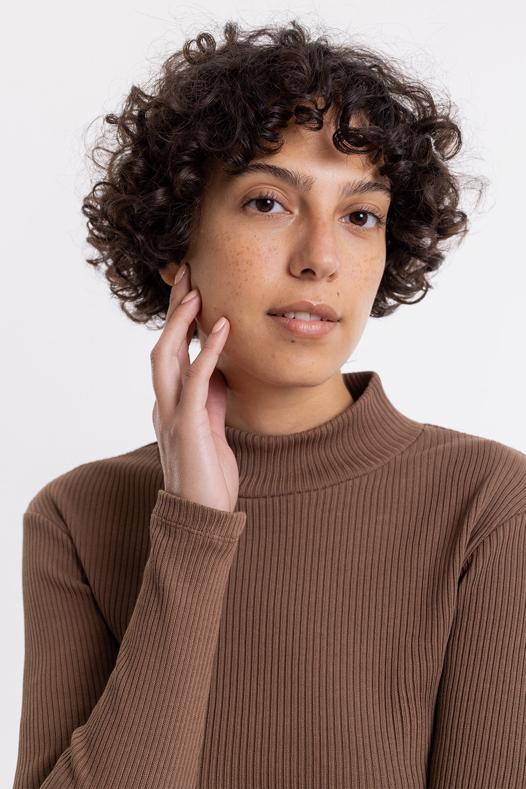Mock Neck Longsleeve Chestnut - ROTHOLZ