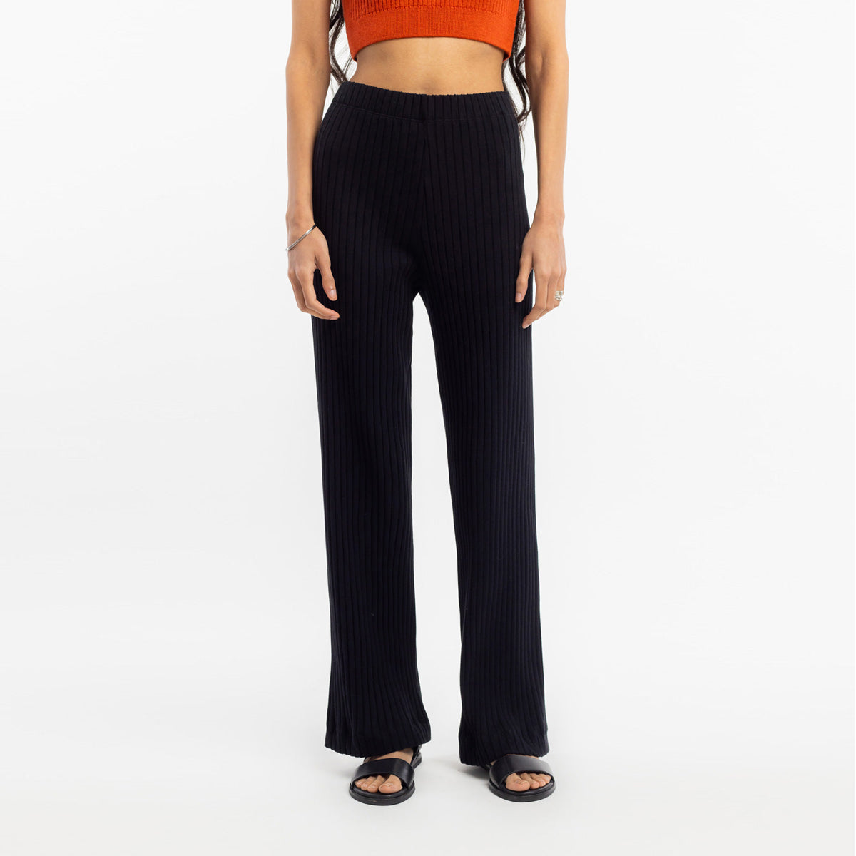 Ribbed Lounge Pants True Black - ROTHOLZ
