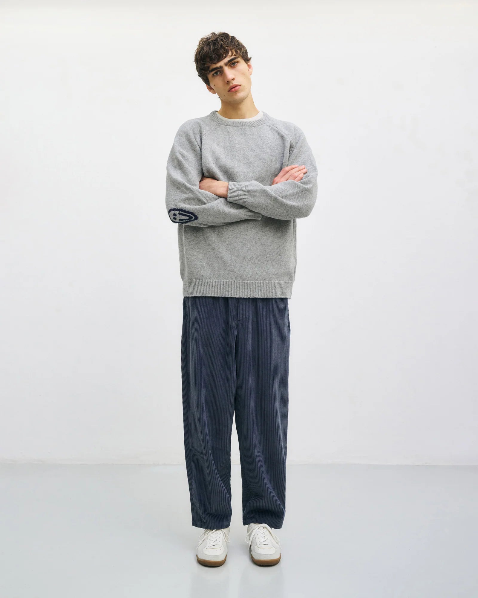 Smiling Wool Knit Unisex Grey