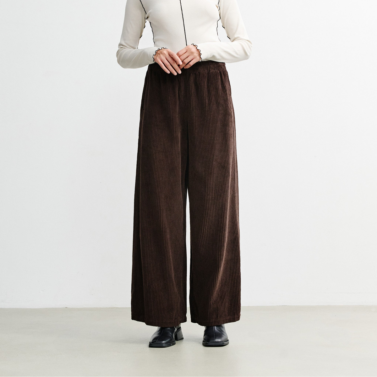 Cord Flared Unisex Pant Chocolate Brown