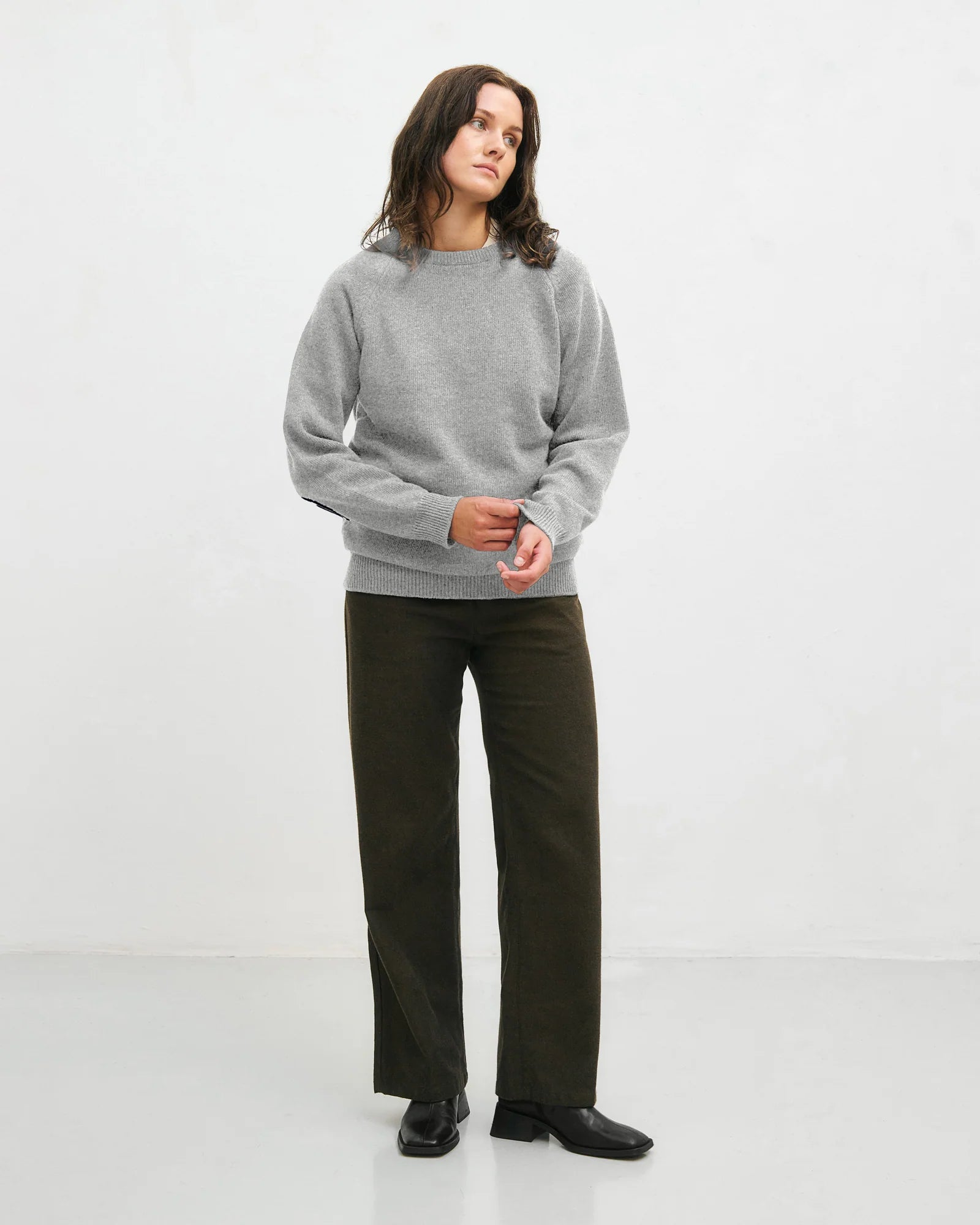 Smiling Wool Knit Unisex Grey