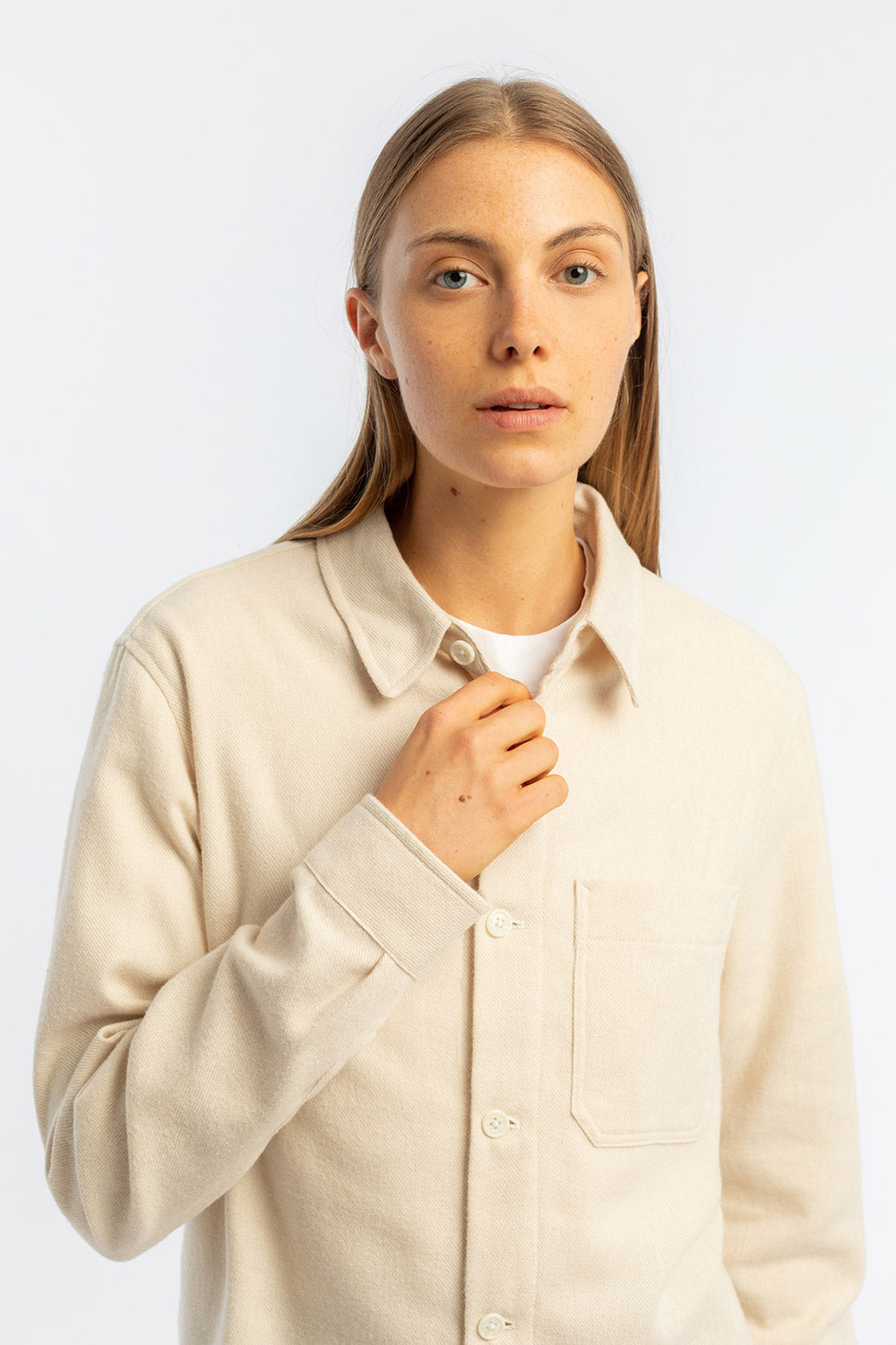 Flanell Overshirt Cream - Womens - ROTHOLZ