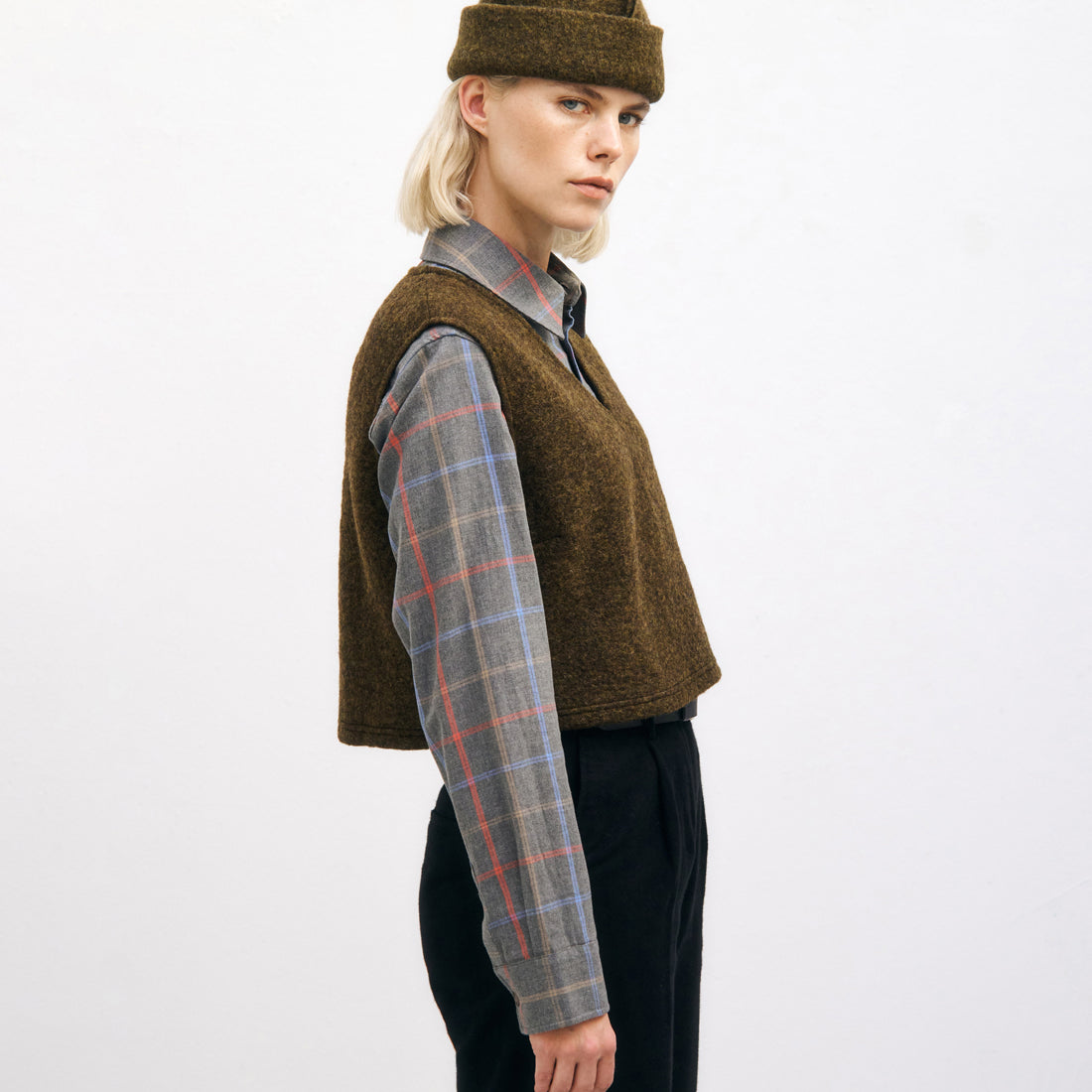 Vest Organic Wool Forest Green