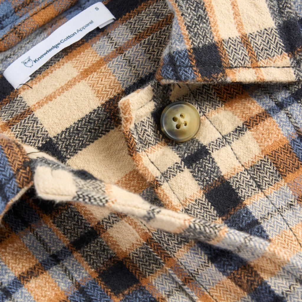 Checked Overshirt Brown Sugar - KNOWLEDGE COTTON APPAREL