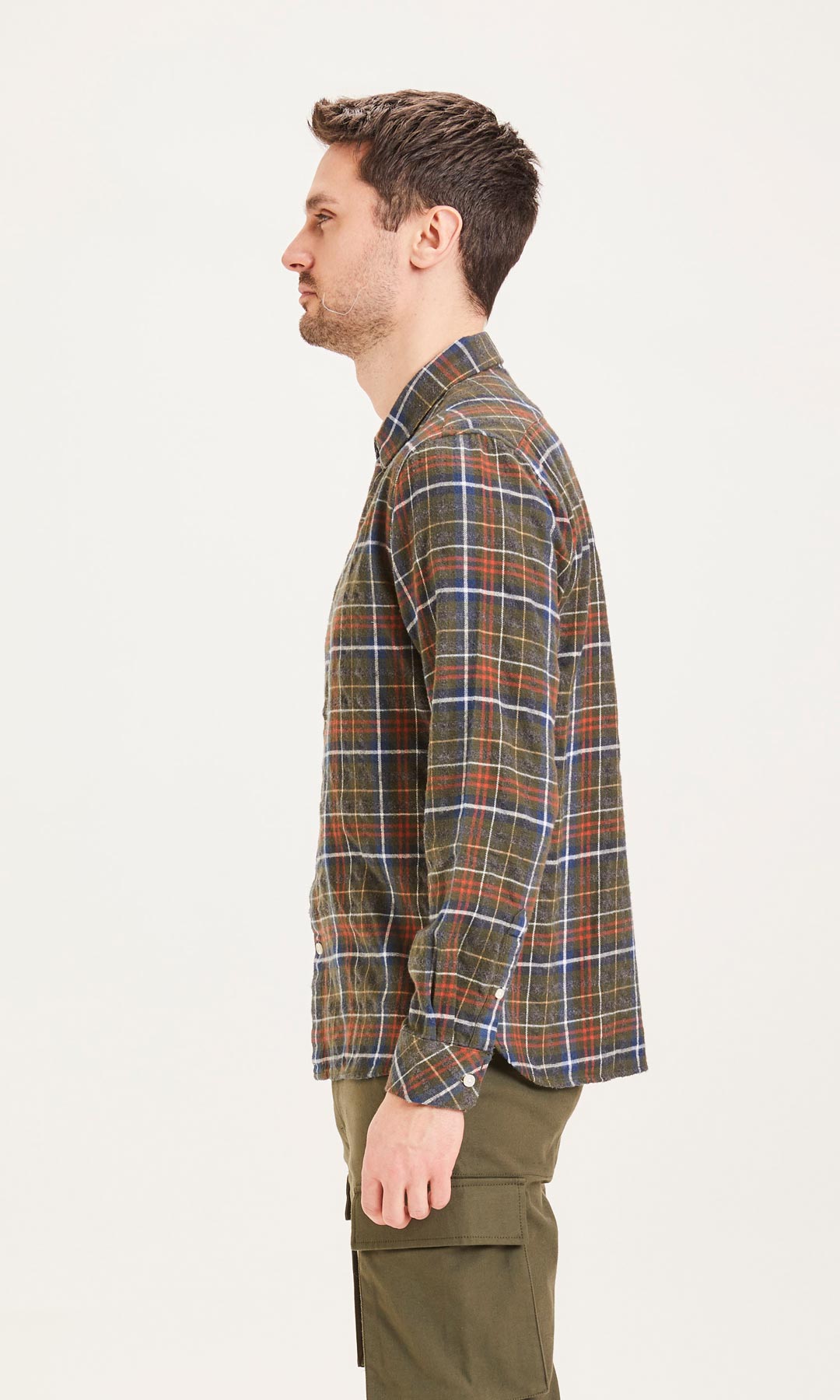 Larch Checked Flanell Shirt Forrest - KNOWLEDGE COTTON APPAREL