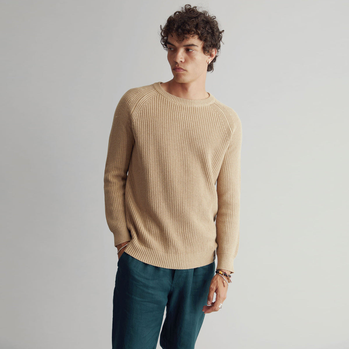 Sergio Organic Knit Jumper Sand  - KOMODO