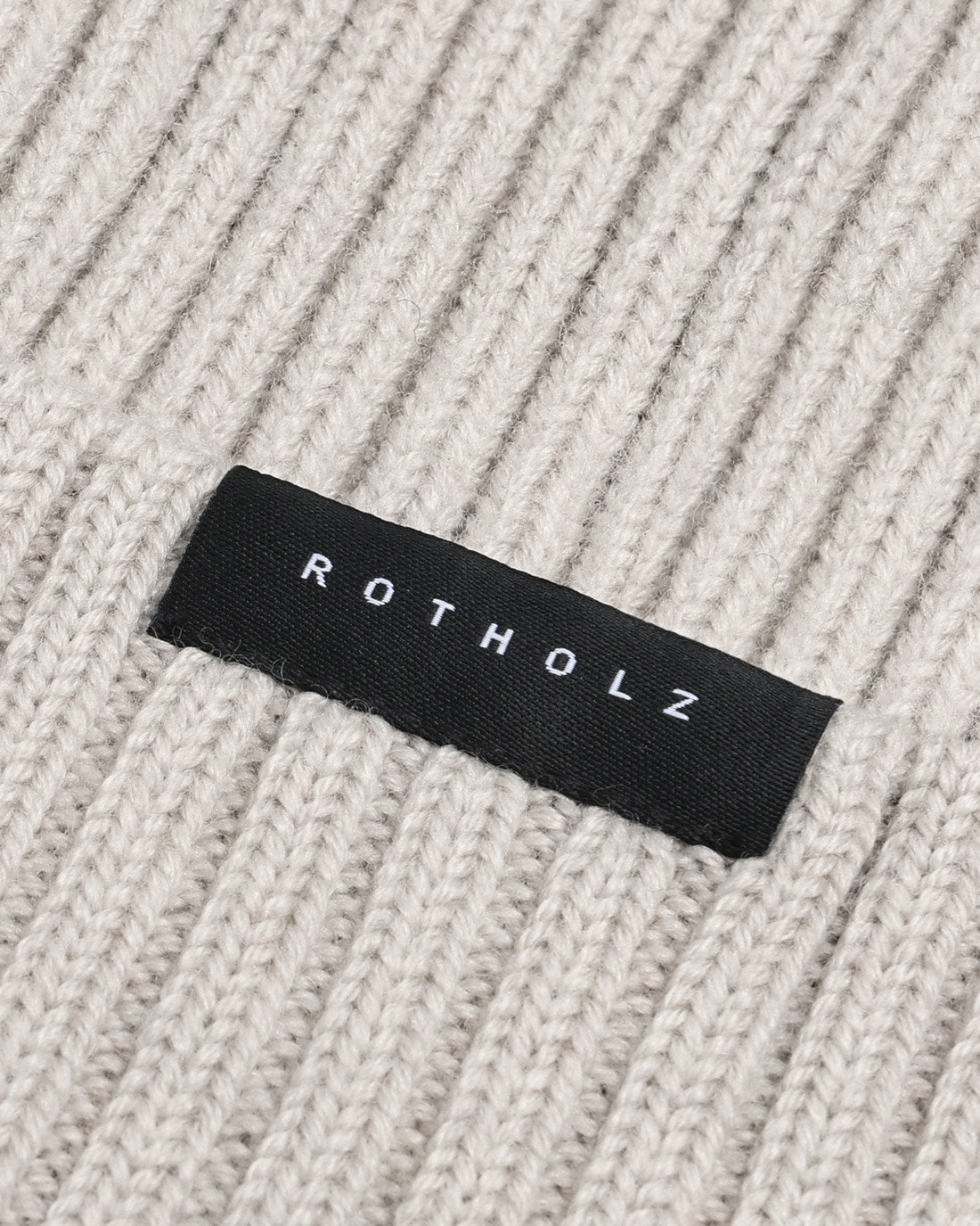 Classic Ribbed Knit Merino Wool Beanie Shell White