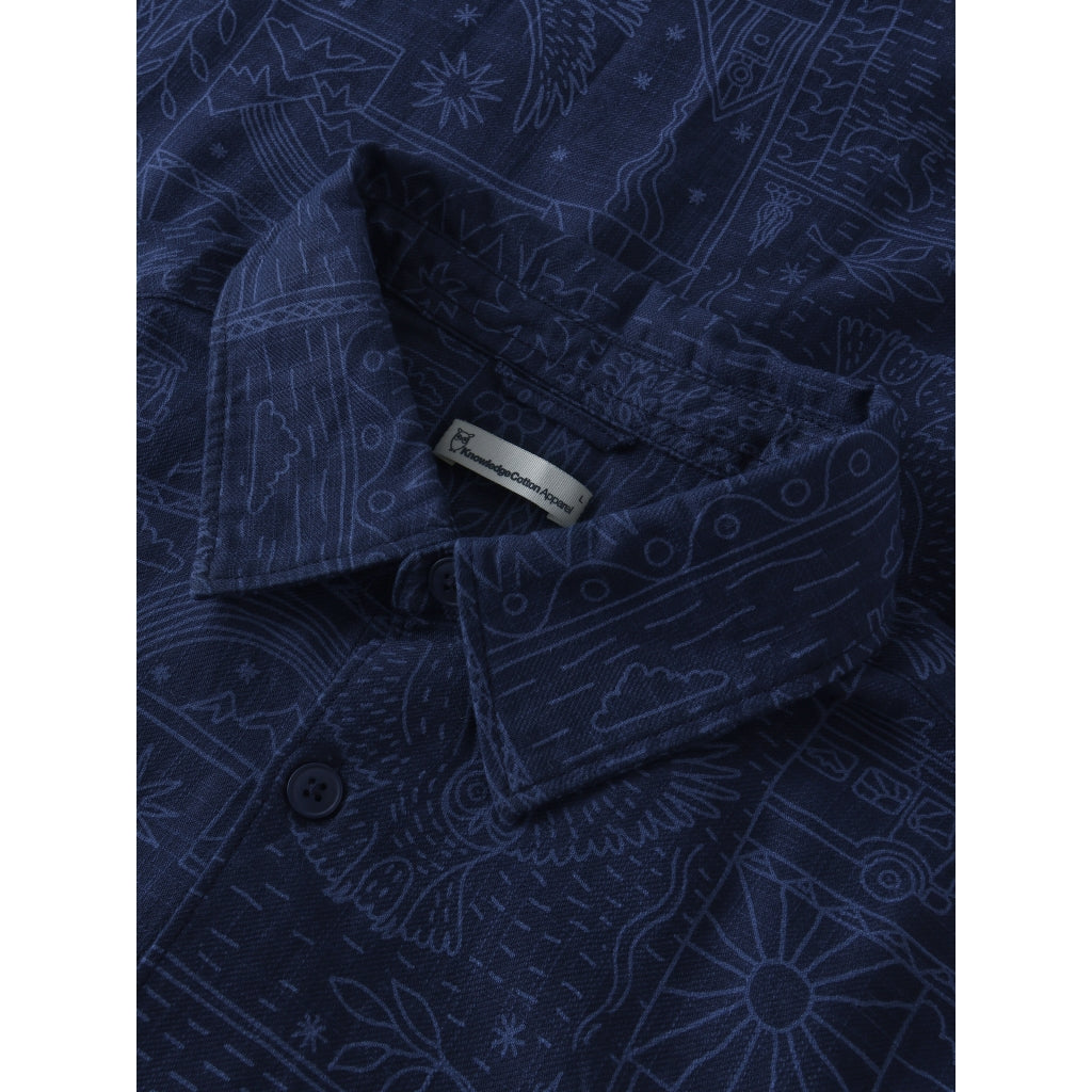 Sleet Comfort Print Shirt Blue