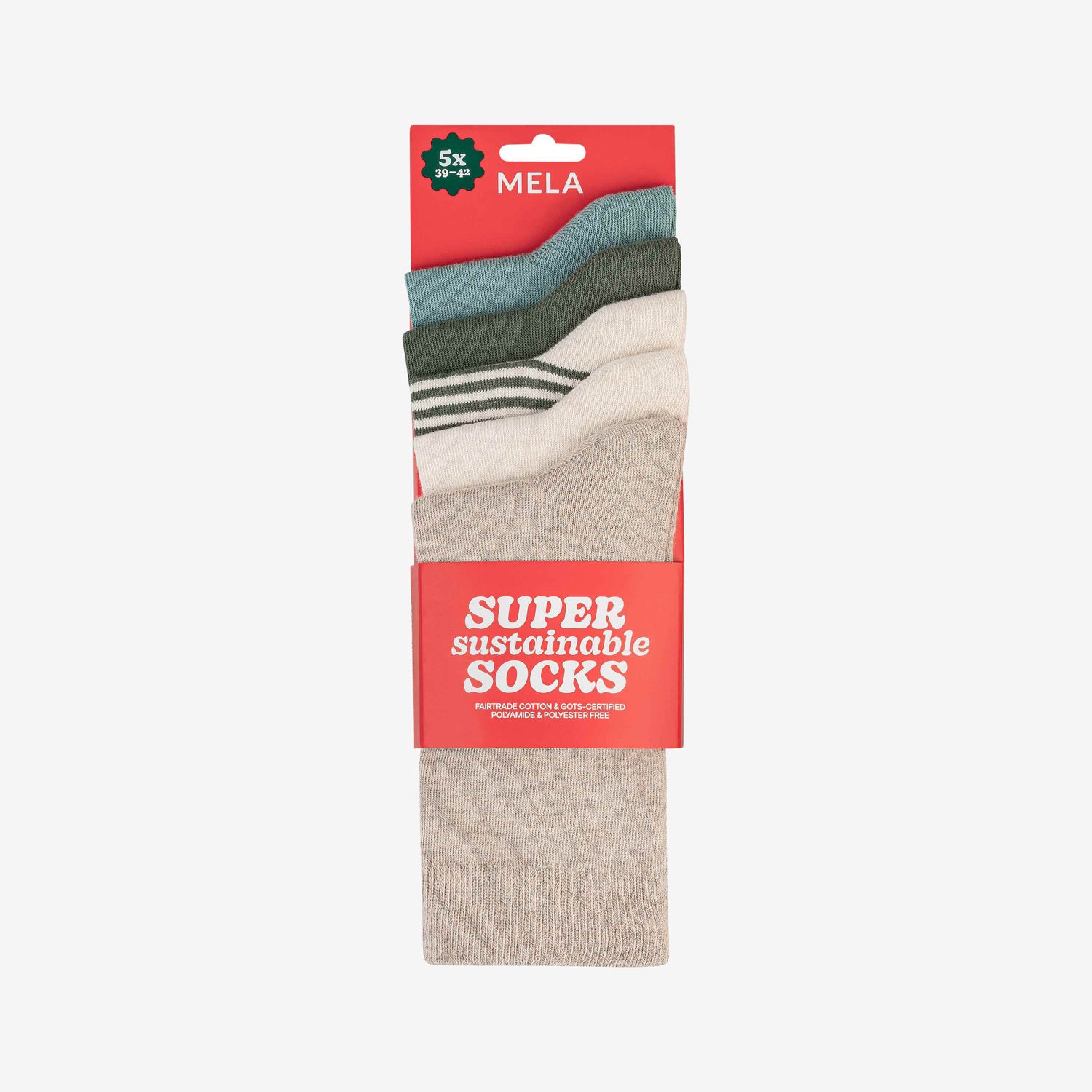 5-pack Super Sustainable Socks Soft Earth Mix