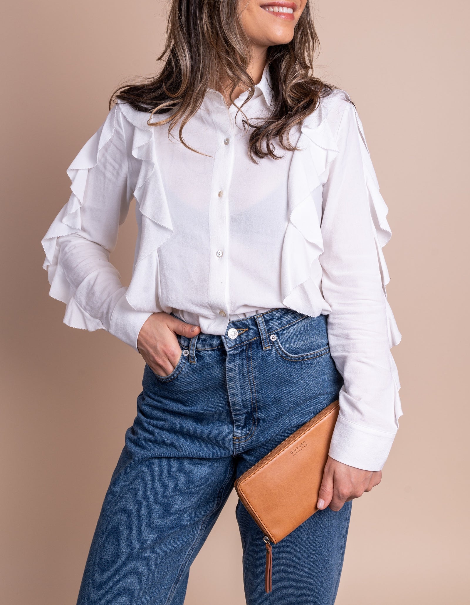 Sonny Wallet Apple Leather Cognac - O MY BAG
