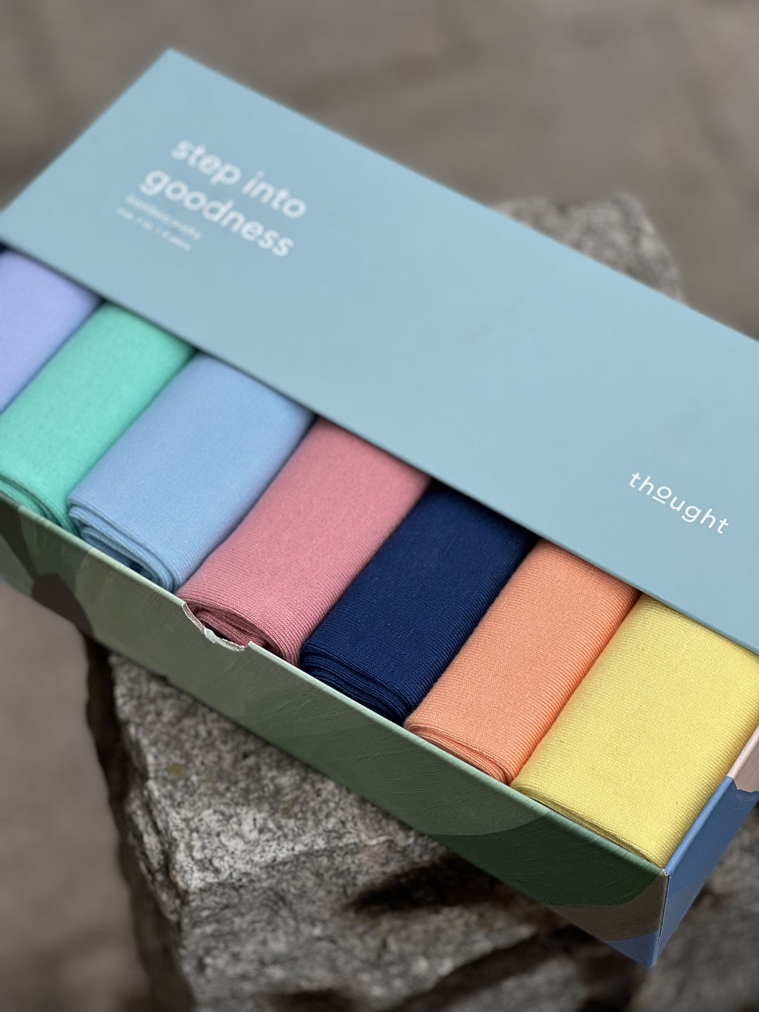 Bamboo Rainbow Sock Box 41-45  – THOUGHT