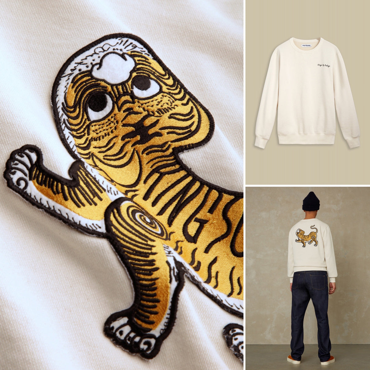 Stephen Off-White Tiger Badge - KINGS OF INDIGO