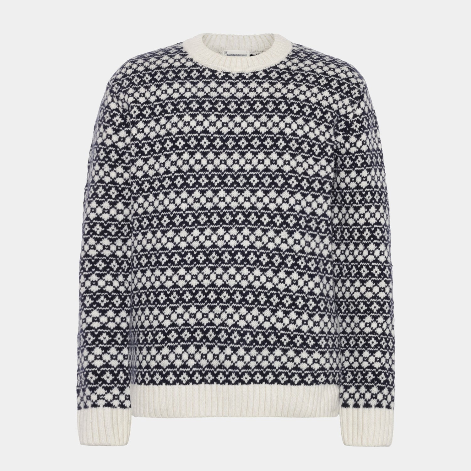 Lambswool Crew Neck Knit Blue Stripe